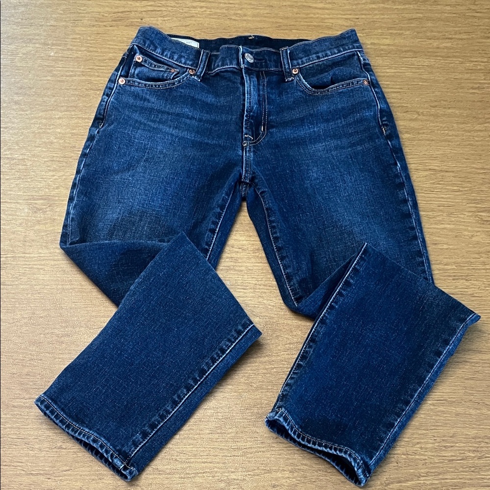 GAP Indigo Denim Girlfriend Mid- Rise Jeans, 5 Pocket, Dark Wash, Size 24/00R